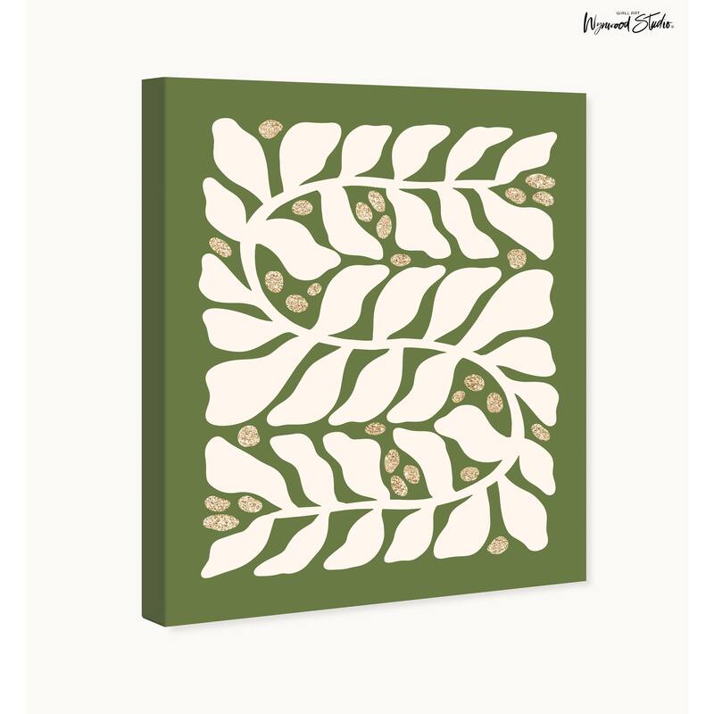 Wynwood Studio Canvas Floral and Botanical Christmas Greenery Glam Green Modern & Contemporary Wall Art Canvas Print