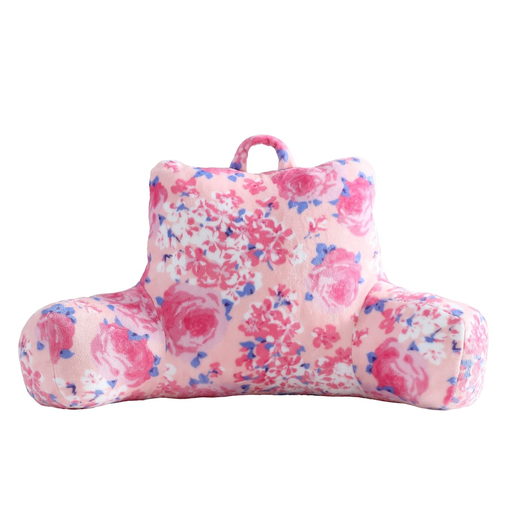 Betsey Johnson XOX Floral Backrest Pillow With Pink and Purple Blossom Print