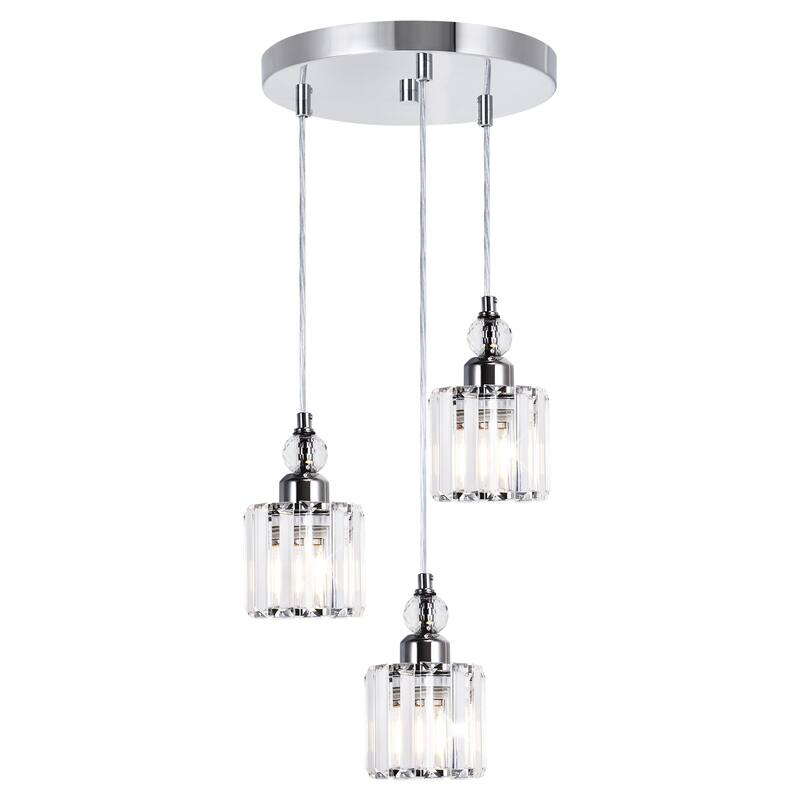 OYIPRO 3/5-Light Cluster Crystal Chandelier Kitchen Island Pendant Light