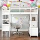 preview thumbnail 2 of 34, Full Size Multifunctional Loft Bed with Two Drawers, and Storage Shelves and Drawers