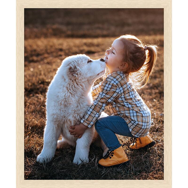 Woodgrain Stripe Blonde Framed Picture Frame, Photo Frame - 18x22 - Woodgrain Stripe Blonde
