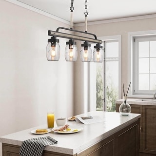 Modern Farmhouse 3 4 Light Mason Jar Glass Chandelier for Kitchen Island Bed Bath Beyond 32368027