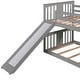 preview thumbnail 9 of 11, Gray Twin over Twin Solid Wood Bunk Bed with Slide and Fence