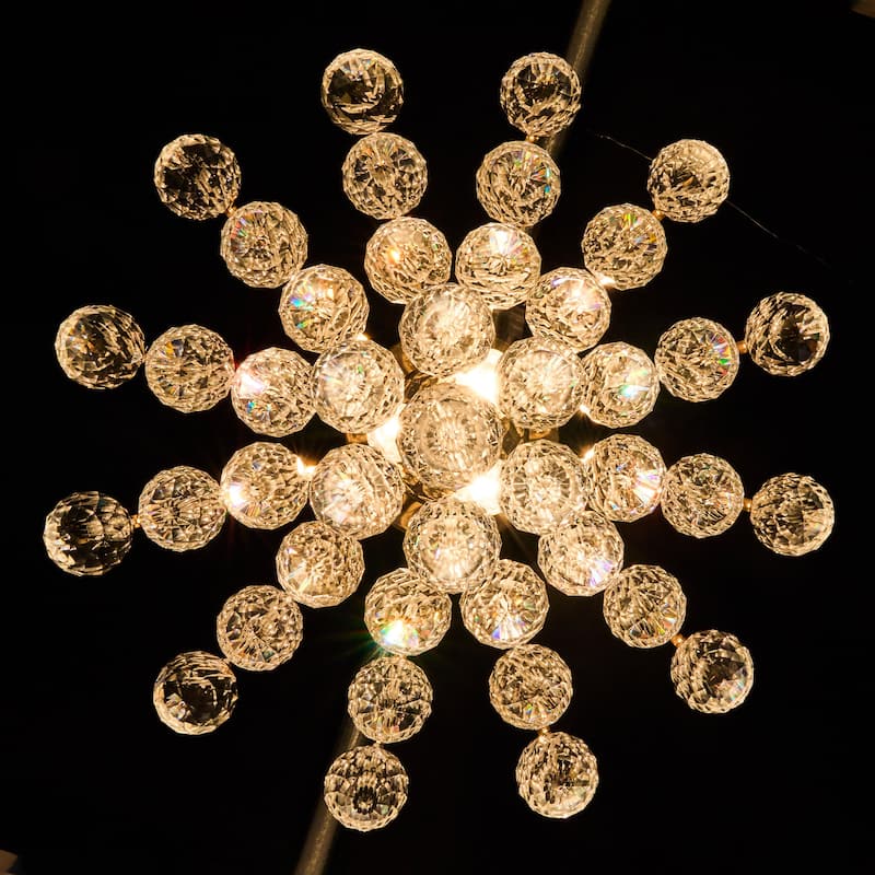 CO-Z 3-Light Crystal Raindrop Flush Mount Chandelier