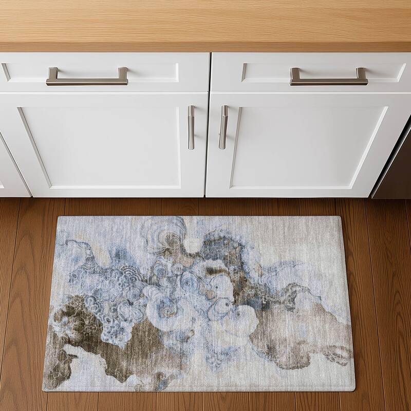 Premium Washable Super Soft Abstract Chic Mayfield Rug - Taupe - 1'8" x 2'6"