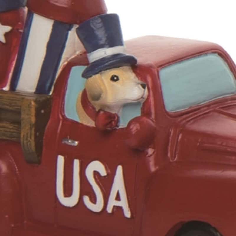 Transpac Resin 6.25" Red Patriotic Americana Vehicle Figurine