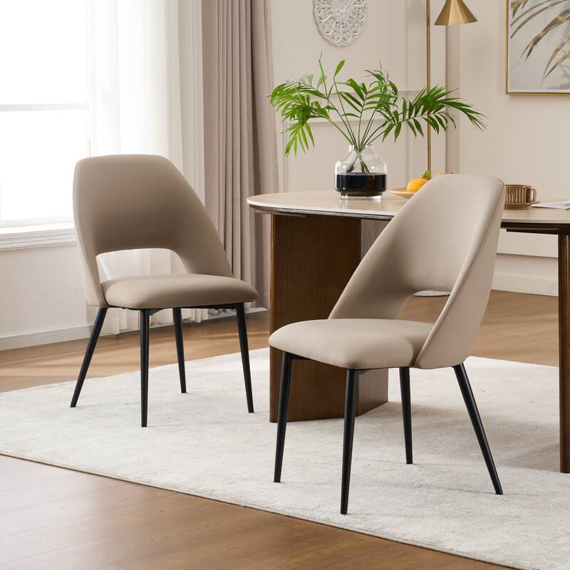Mid-Century Modern Dining Chairs Set of 2, Upholstered Side Chairs