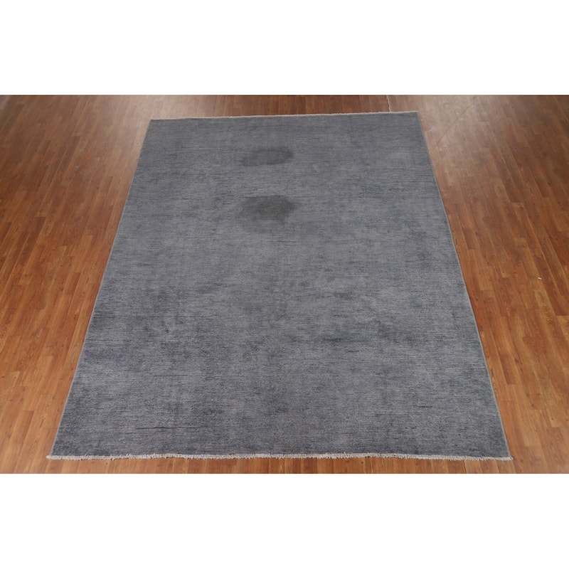 Blue Gabbeh Modern Area Rug Handmade Wool Carpet - 7'11"x 9'10"