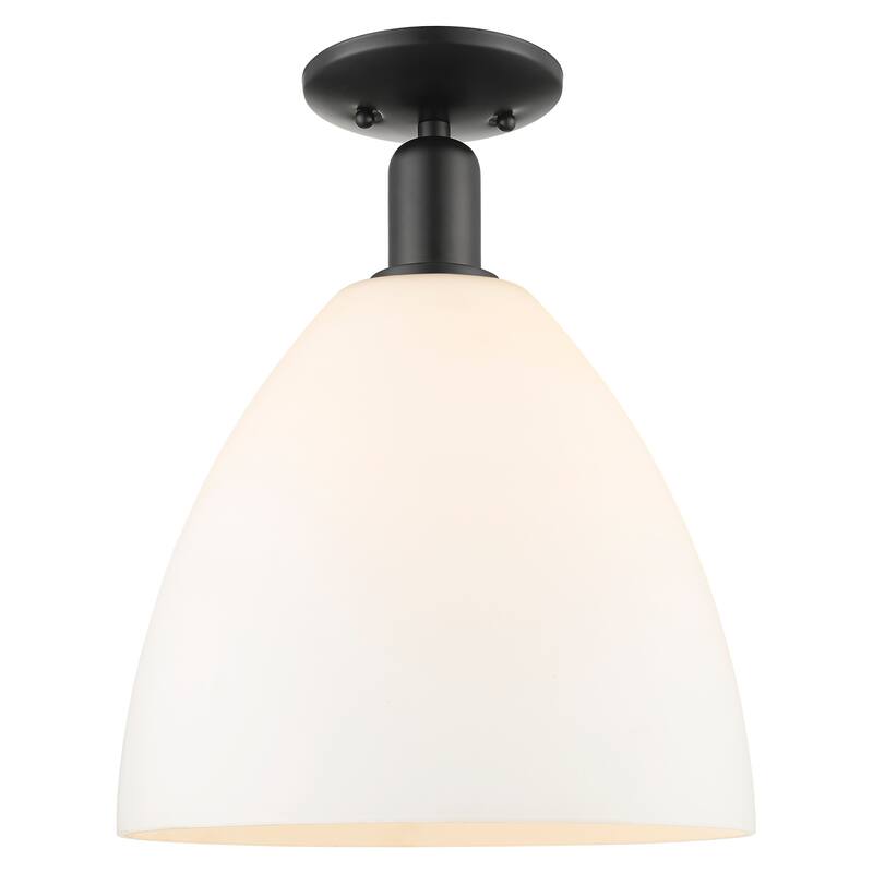Innovations Lighting Endless Possibilities Arcadia - Bristol - 1 Light 12" Semi-Flush Mount - Matte White/Matte Black