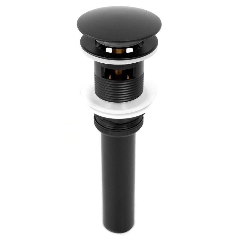 Pop Up Drain assembly with Cap with Overflow For under mount Installation - Matte Black