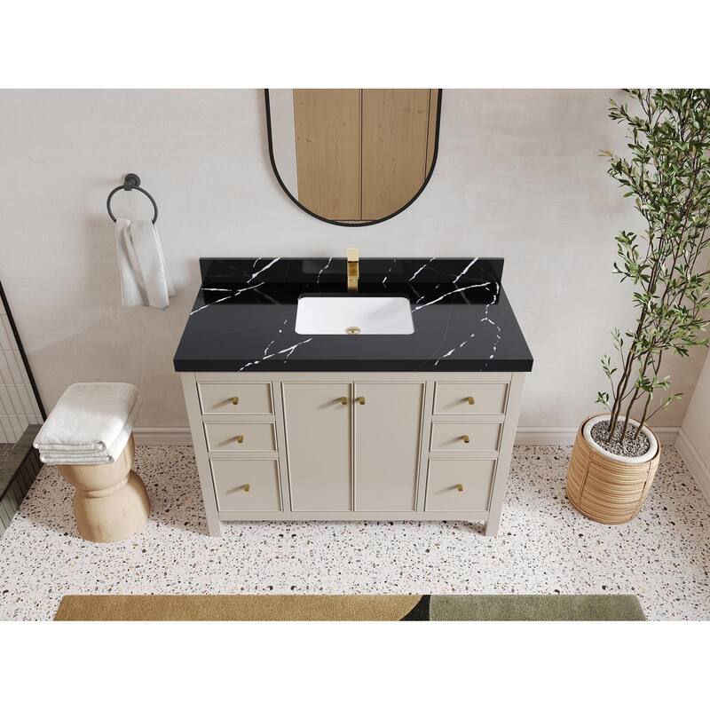 Willow Collections 48 in. W x 22 in. D Chicago Single Sink Bathroom Vanity with Countertop