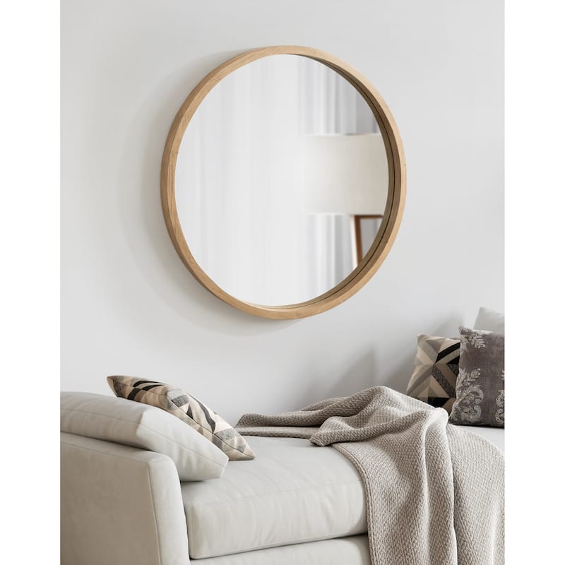Kate and Laurel Occonor Wood Round Mirror