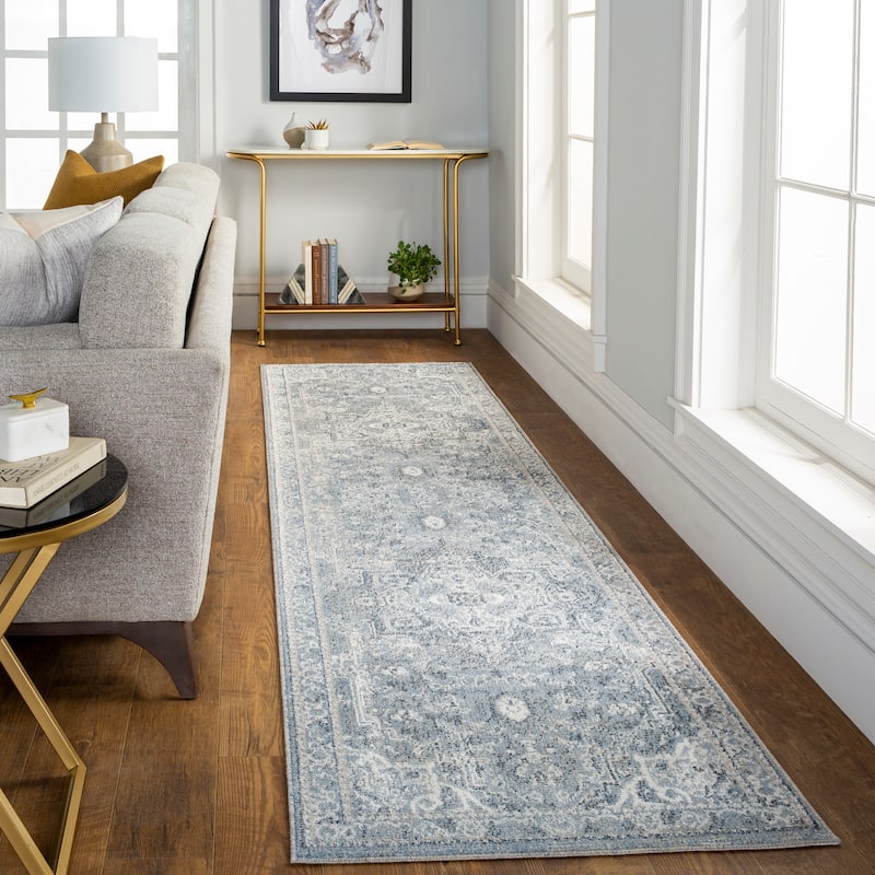 Artistic Weavers Nusrat Vintage Area Rug - 2' 6" x 10' - Blue