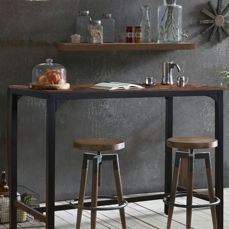 VEIKOUS 47" Furniture Retro Industrial High Bar Dining Table