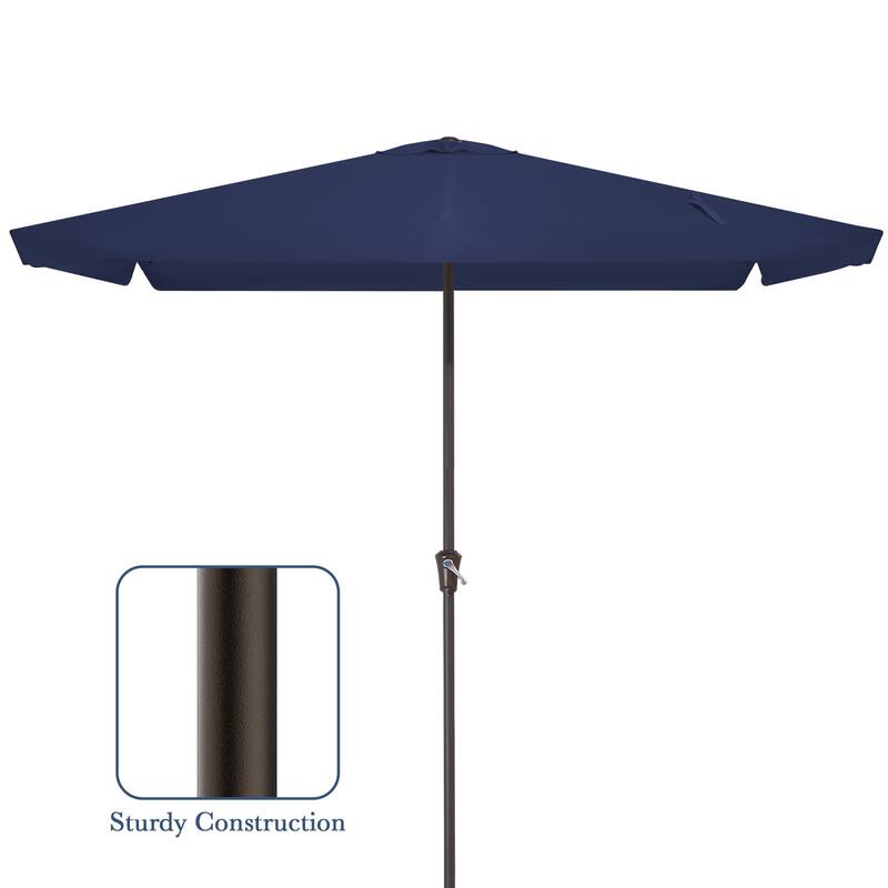 8*10ft Rectangular Patio Market Umbrella with Sagging Edge，UV Risistance,Crank & Tilt