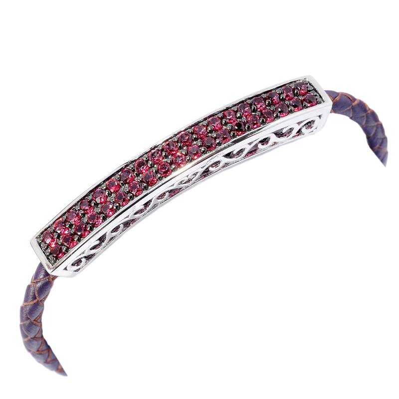 925 Sterling Silver Rhodolite Garnet Bracelet