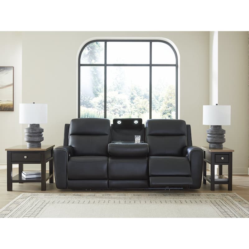 Signature Design by Ashley 5Z-Dreamlight Black Power Reclining Sofa - 88.5" W x 40" D x 42.5" H