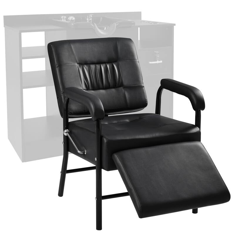 Controled Reclining Shampoo Chair with Footrest for Salon - N/A