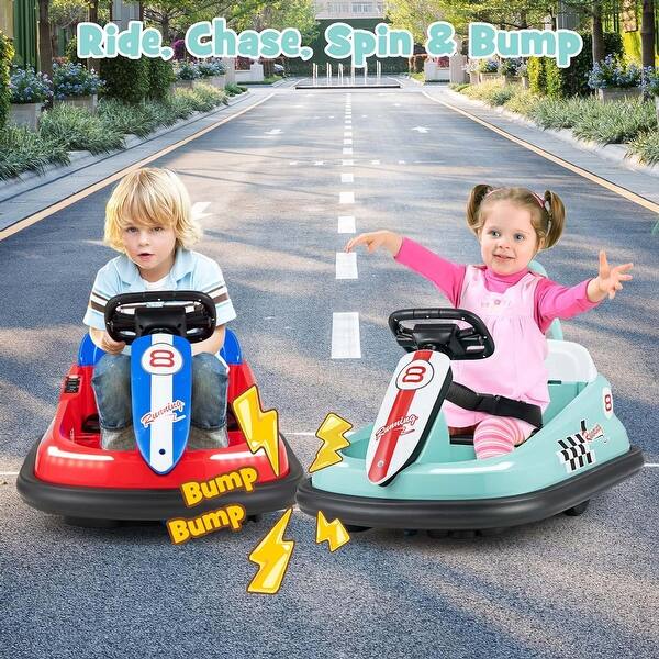 slide 2 of 8, 6V Electric Kids Ride-on Bumper Car w/ Spinning Dual Motors 2 Speeds