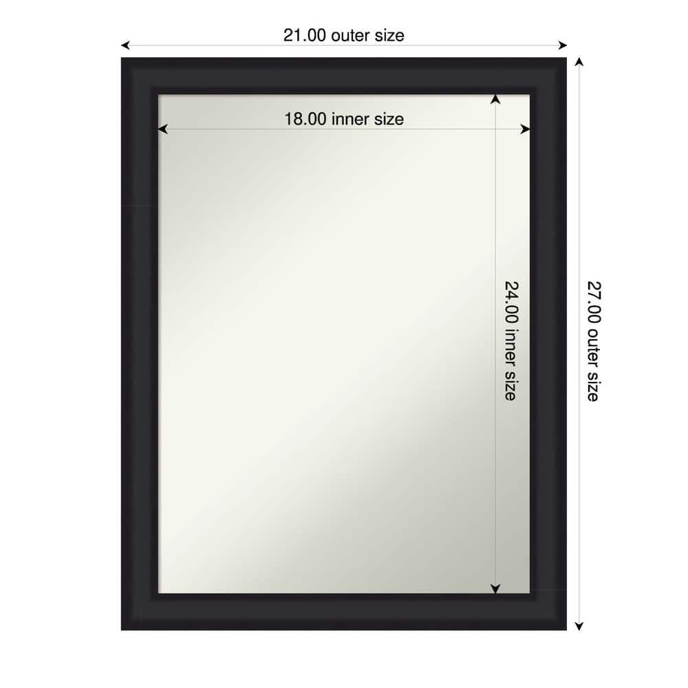 Oliver Narrow Non-Beveled Wood Framed Bathroom Vanity Wall Mirror