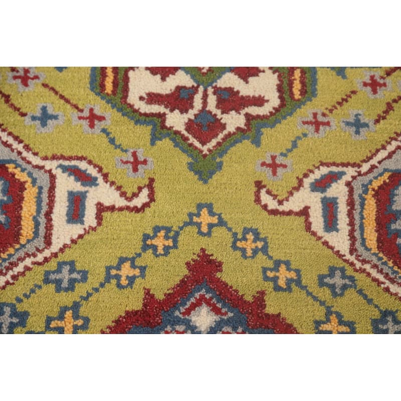Geometric Kazak Runner Rug Handmade Wool Carpet - 2'7"x 9'11"