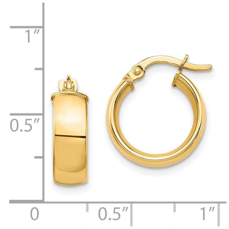 Curata 14k Yellow Gold 18x5mm High Polished Hoop Earrings