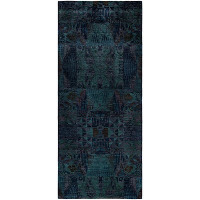 Overdyed One-of-a-Kind Hand-Knotted Area Rug - Multi - 5' 3" x 12' 3"