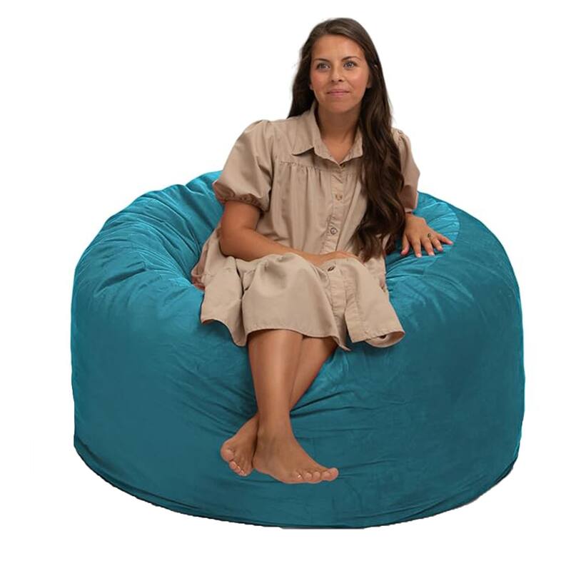 Ultimate Sack 4ft Bean Bag Chair, Oversized Indoor Comfy Lounger, Teal Suede
