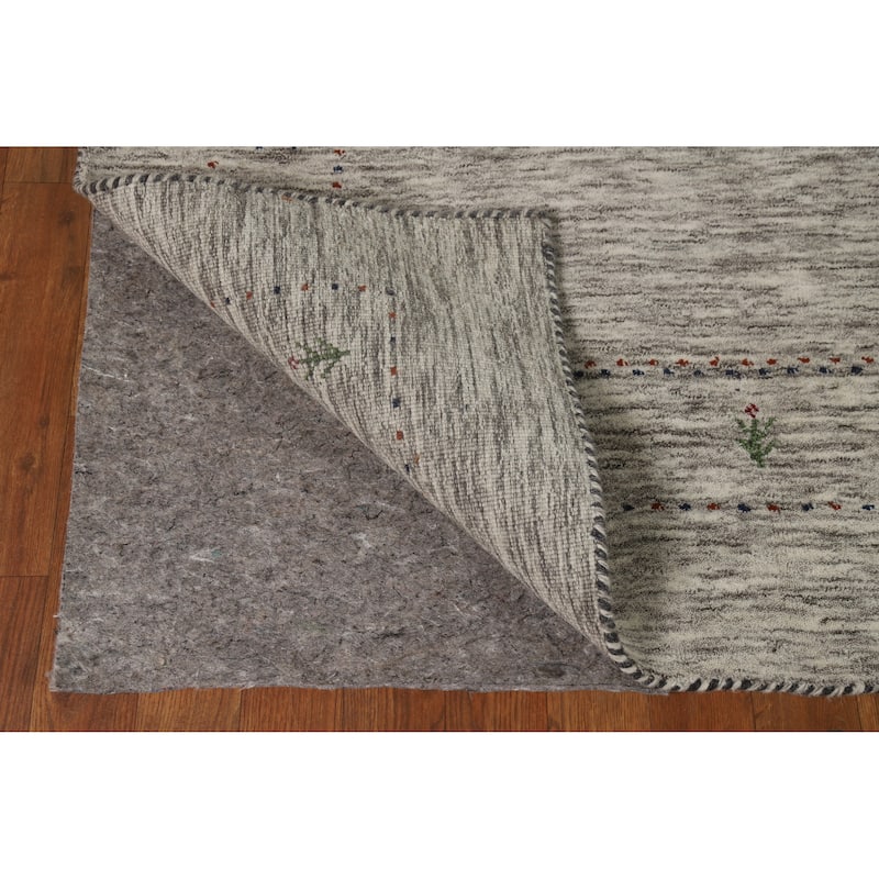 Hand Knotted Oriental 100% Wool Carpet Tribal Animal Pictorial Beige & Ivories Gabbeh Area Rug - 5' 10'' X 4' 1''