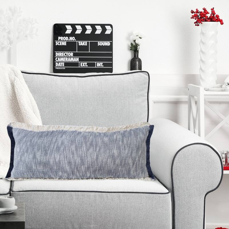 Sevita Two-Tone Cotton Fringe Throw Pillow