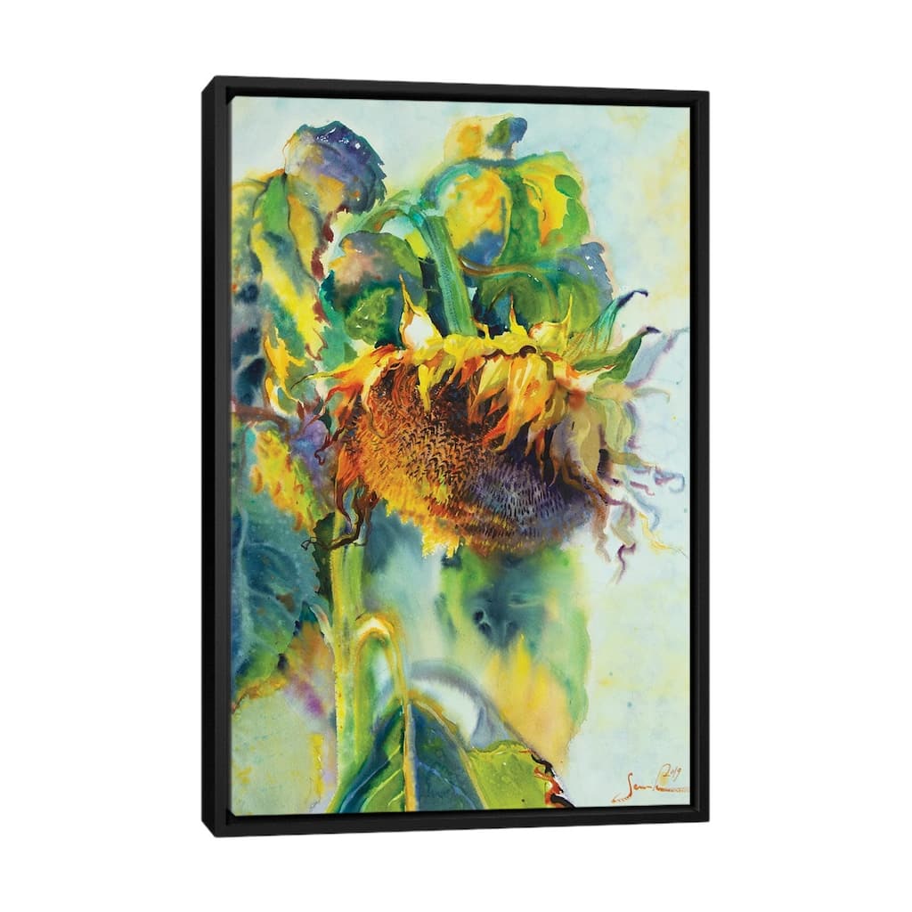 iCanvas "Sunflower Art Sunny Day Sunflowers Art" by Samira Yanushkova Framed Canvas Print