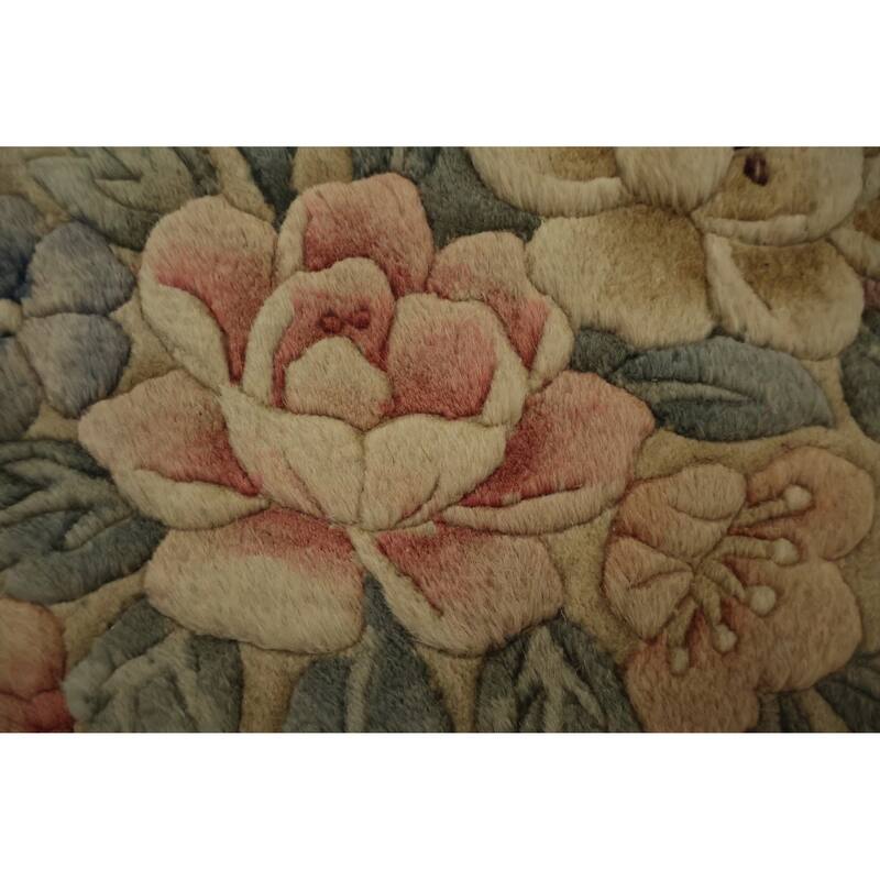 Hand Knotted Oriental 100% Wool Carpet Traditional Floral Red Art Deco Area Rug - 9' 0'' X 5' 10''