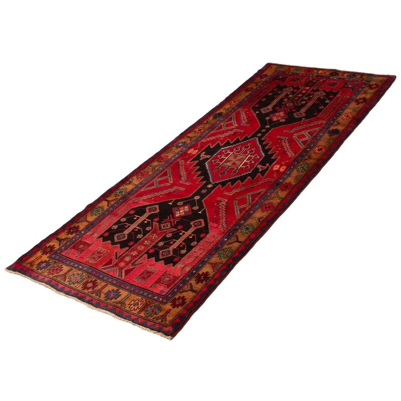 ECARPETGALLERY Hand-knotted Anadol Red Wool Rug - 3'6 x 9'0