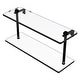 preview thumbnail 4 of 17, Allied Brass 16 Inch Two Tiered Glass Shelf Matte Black