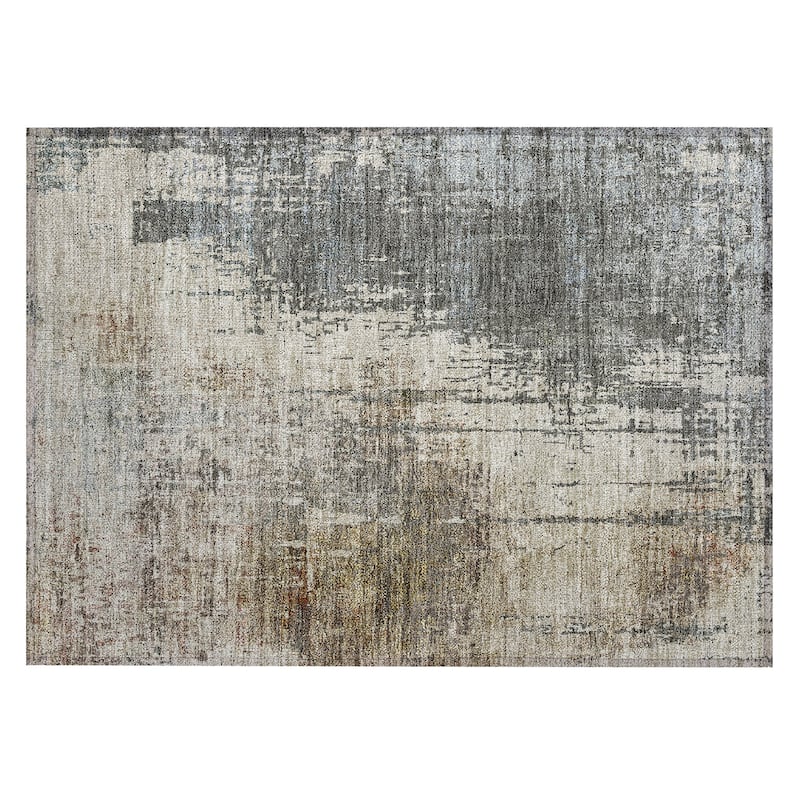 Machine Washable Indoor/ Outdoor Chantille Abstract Ombre Rug