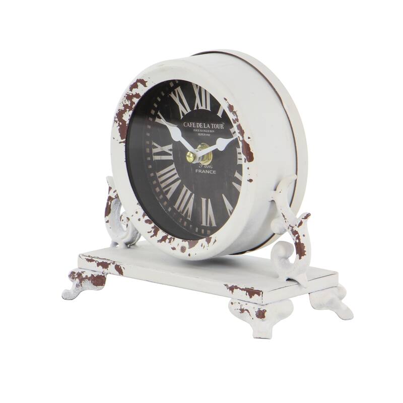 Metal Scroll Clock - Set of 2 Black - Roche River Decor - 3"W x 7"L x 7"H
