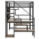 preview thumbnail 27 of 26, Metal Full Size Loft Bed with Small Wardrobe, Built-in Desk and Storage Staircase