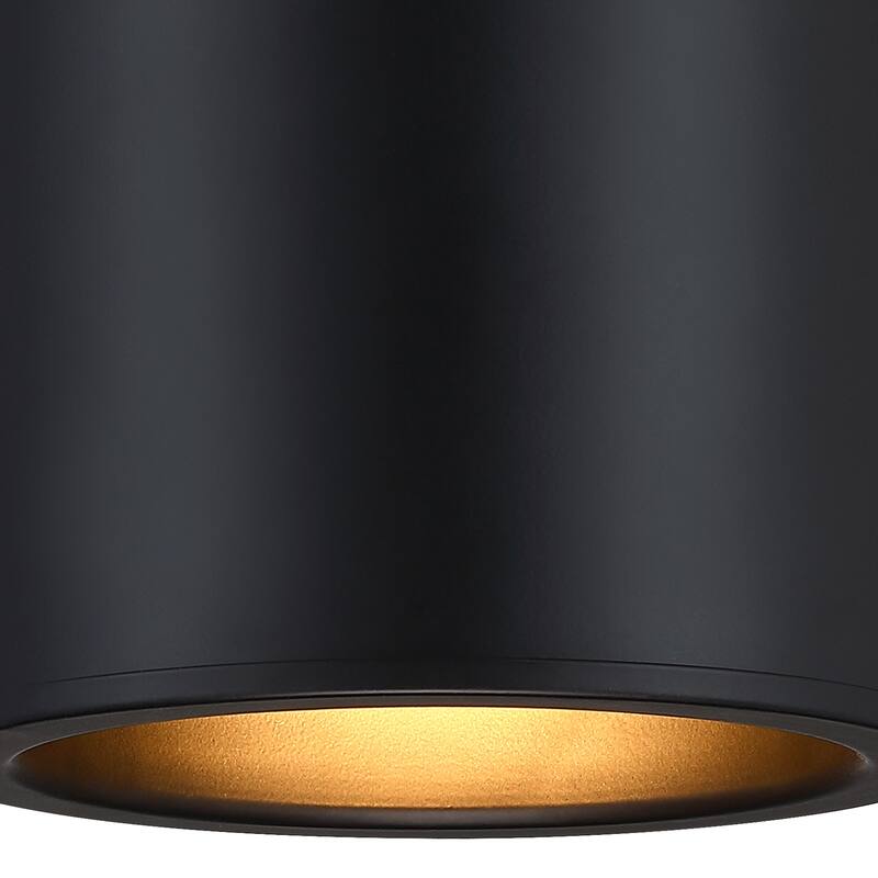 Fleur Oasis 6 in. Matte Black Modern Flush Mount with Metal Shade for Hallways