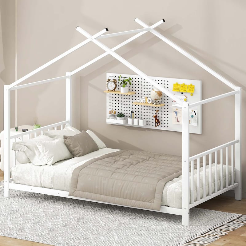 Twin Size Metal House Platform Bed