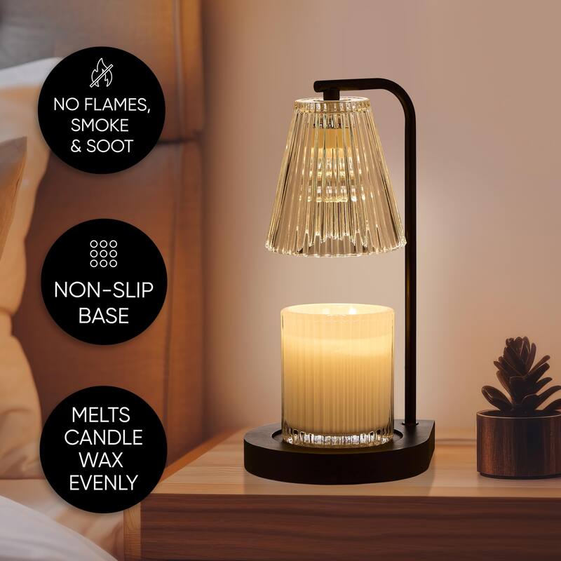 Sheffield Home Glass Candle Warmer Lamp, Flameless Candle and Wax Melter for Long-Lasting Fragrance