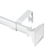 preview thumbnail 24 of 34, Modern Square Urn Adjustable Drapery Curtain Rod with Clip Rings 28"-48" - Glossy White