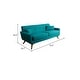 preview thumbnail 9 of 9, Abbyson Bradley Mid Century Teal Fabric Sofa