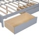 preview thumbnail 25 of 43, USB Ports on L-Shape Storage Headboard Bed Frame, Wooden DayBed Sofa Bed, Wooden Slat Platform Bed with 2 Drawers