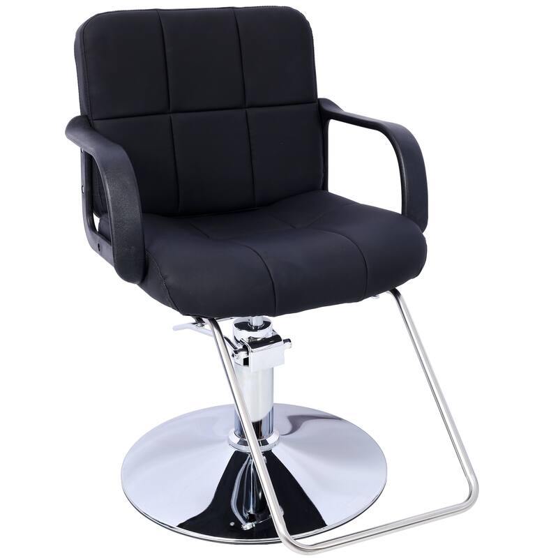 Hair Salon Chair Styling Heavy Duty Hydraulic Pump Barber Chair Beauty Shampoo Barbering Chair,with Barber Cape ,black - Black