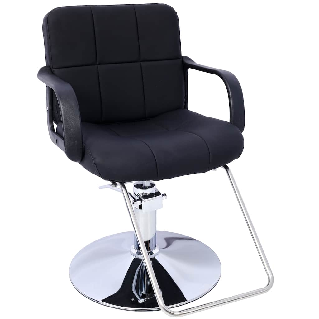 Hair Salon Chair Styling Heavy Duty Hydraulic Pump Barber Chair Beauty Shampoo Barbering Chair,with Barber Cape ,black