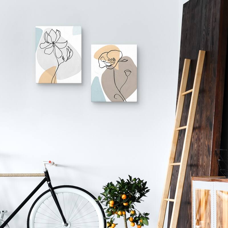 Schizzo Flower I-II Canvas Art Prints