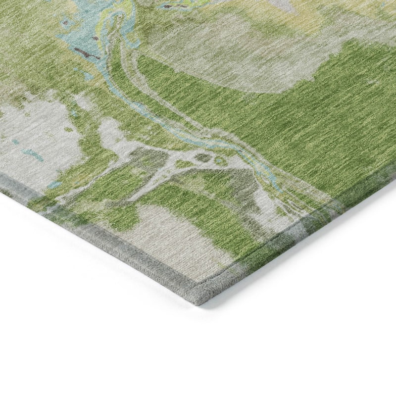 Machine Washable Indoor/ Outdoor Modern Abstract Chantille Rug