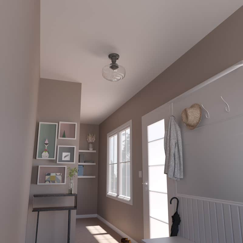Hunter 10" Saddle Creek 1 Light Pendant or Semi-Flush Mount Ceiling Light - Kitchen Island, Dining Room, Entry