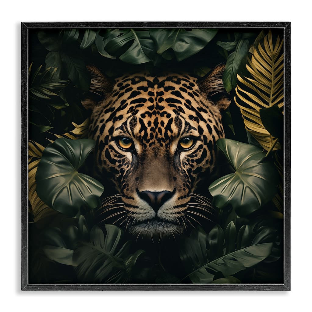 Stupell Leopard in Exotic Palms Framed Giclee Art Design By Heidi Kuntz