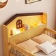 preview thumbnail 8 of 12, Wooden Twin Loft Bed with House Shape Headboard, Kids Loft Bed with Storage Drawers